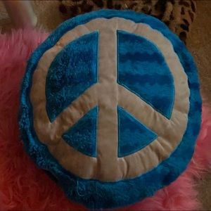 circle vintage hippie peace pillow